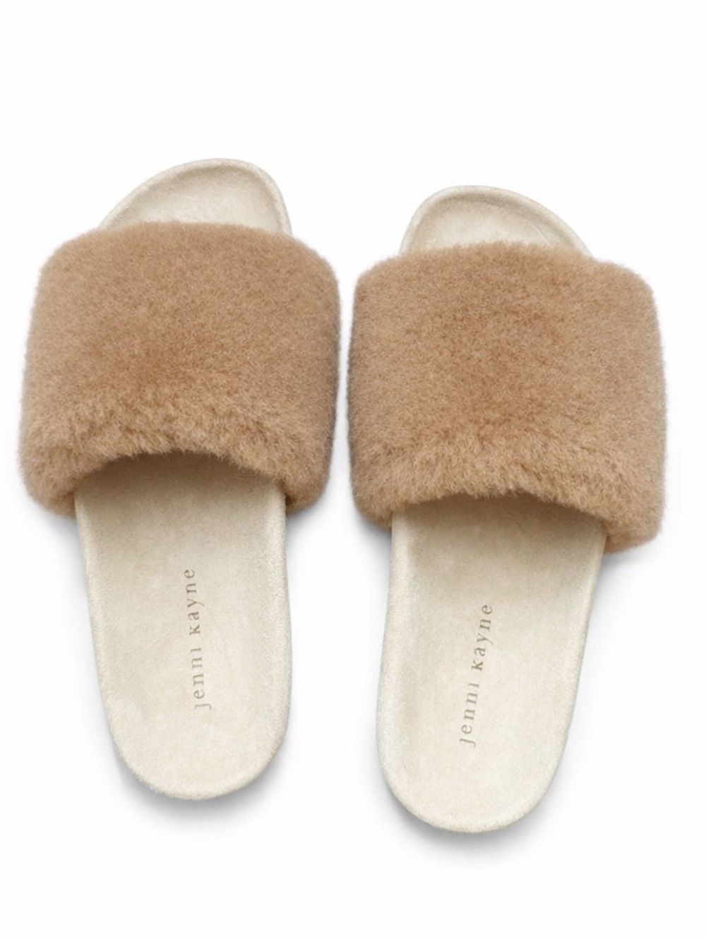 NWOT Jenni Kayne Shearling Slide Sandals in Natural. Size 39/US 9